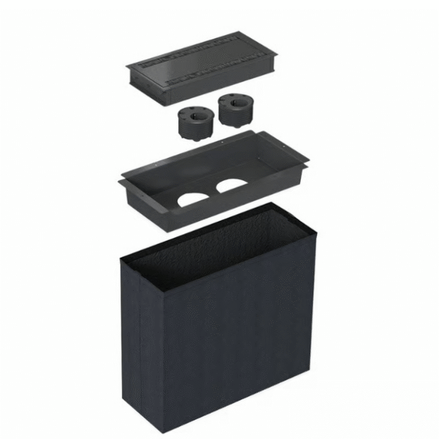 Bordsbrunn som kan bestyckas med valfria kablar.