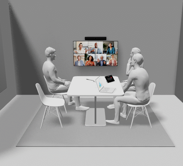 Videokonferenspaket 1 65"-skärm, allt i ett videobar och USB-C hub