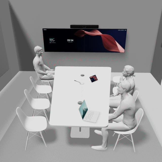 Videokonferenspaket 2 komplett lösning med skärm och kamera.